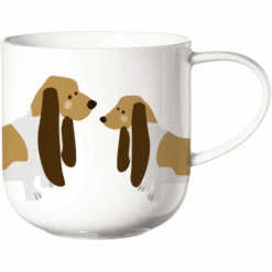 ASA Selection Henkelbecher Basset Hound Weiß Glänzend