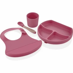 BabyJem Esslernset Silikon, Pink