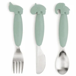 Done By Deer™ Besteck Easy Grip Deer Friends Grün