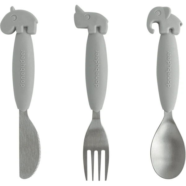 Done By Deer™ Kinderbesteckset Grau Ab Dem 6. Monat 1 Done By Deer™ Kinderbesteckset Grau Ab Dem 6. Monat