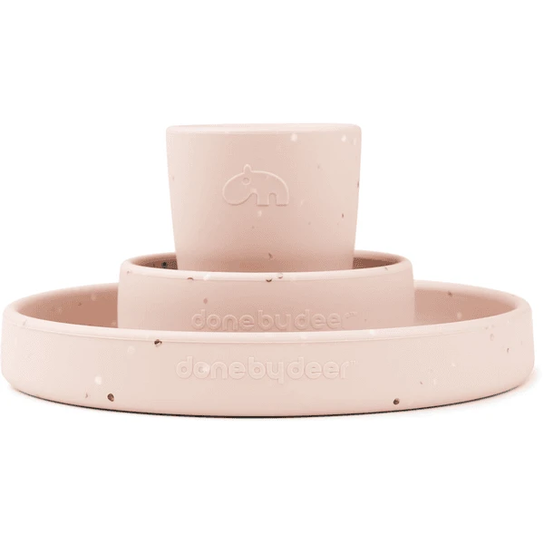 Done By Deer™ Silikon Geschirr-Set Confetti Rosa 1 Done By Deer™ Silikon Geschirr-Set Confetti Rosa
