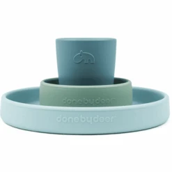 Done By Deer™ Silikon Geschirr-Set Happy Clouds Blau