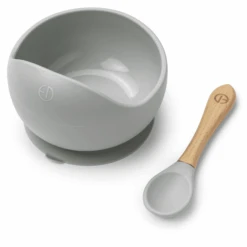 Elodie Silikonschüssel Mit Löffel, Mineral Green