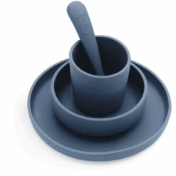 Jollein Geschirrset Silikon Jeans Blue