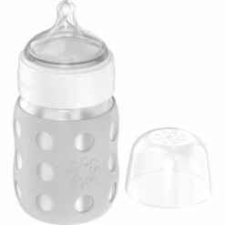 Lifefactory Baby-Weithalsflasche 235 Ml Mit Silikonsauger, Cool Grey