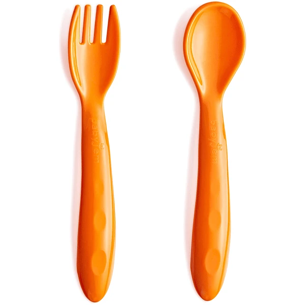 Löffel Und Gabelset 2 Teilig BPA Frei Orange 1 Löffel Und Gabelset 2 Teilig BPA Frei Orange