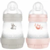 MAM Babyflasche Easy Start Anti Colic-Elements 160 Ml 2 Stück Hase/Eule In Grau/rosa
