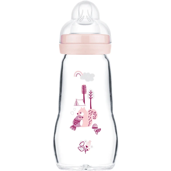 MAM Glasflasche Feel Good 260 Ml Ab 0 Monaten Vogel/Eichhörnchen Rosa 1 MAM Glasflasche Feel Good 260 Ml Ab 0 Monaten Vogel/Eichhörnchen Rosa