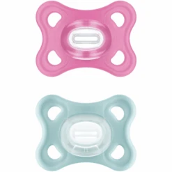 MAM Schnuller Comfort Silikon, 0-6 Mon., 2 Stk, Pink + Mint