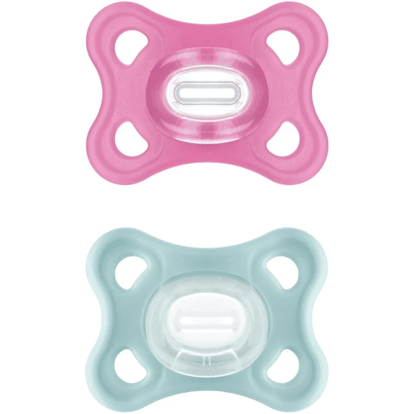 MAM Schnuller Comfort Silikon, 0-6 Mon., 2 Stk, Pink + Mint 1 MAM Schnuller Comfort Silikon, 0-6 Mon., 2 Stk, Pink + Mint