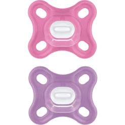 MAM Schnuller Comfort Silikon, 0+ Monate, 2 Stk, Pink + Lila