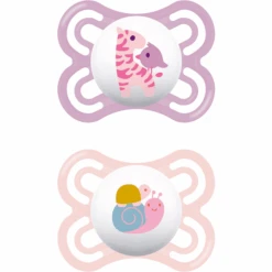 MAM Schnuller Perfect Silikon, 0-6 Monate, 2 Stk., Giraffe/Schnecke