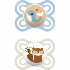 MAM Schnuller Perfect Silikon, 0-6 Monate, 2 Stk., Wal/Waschbär