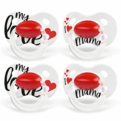 Medela Baby Schnuller Original 0-6 Monate DUO Signature 4 Stück In Weiß, Rot