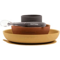 Nattou Esslern Set 4 Teilig Curry/Terrakotta