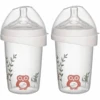 Nip® First Moments Weithalsflasche PP 270 Ml Inkl. Weithalstrinksauger Rund Mit Anti Kolik Ventil, Silikon, Saugloch M (mittlerer Trinkfluss) Eule In Doppelpack