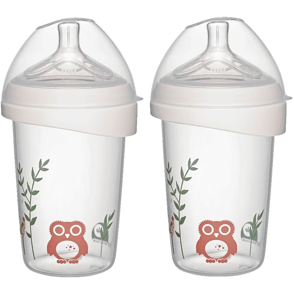 Nip® First Moments Weithalsflasche PP 270 Ml Inkl. Weithalstrinksauger Rund Mit Anti Kolik Ventil, Silikon, Saugloch M (mittlerer Trinkfluss) Eule In Doppelpack 1 Nip® First Moments Weithalsflasche PP 270 Ml Inkl. Weithalstrinksauger Rund Mit Anti Kolik Ventil, Silikon, Saugloch M (mittlerer Trinkfluss) Eule In Doppelpack