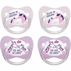 Nip® Schnuller Family Gr. 2 Latex Unicorn Und Giraffe 4 Stück