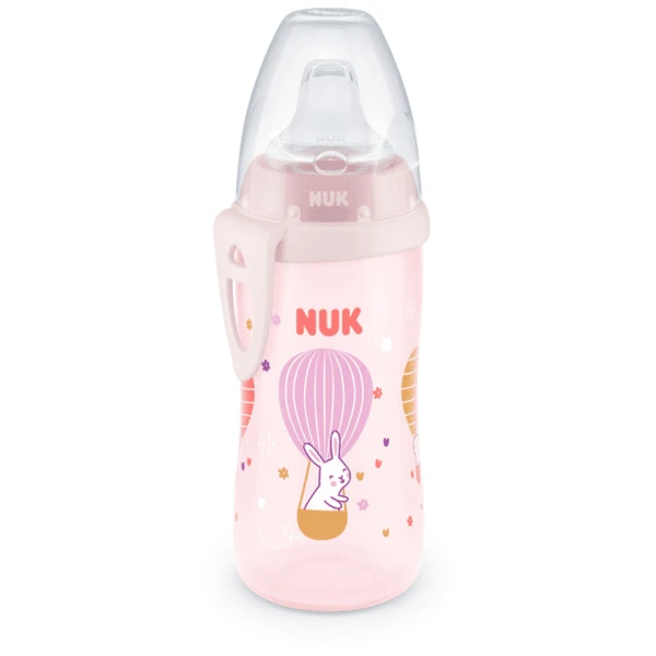 NUK Babyflasche Active Cup, Rosa, Motiv Hase 300ml 1 NUK Babyflasche Active Cup, Rosa, Motiv Hase 300ml