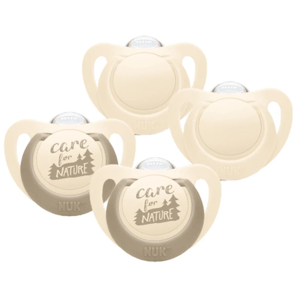 NUK Schnuller For Nature Silikon 6-18 Monate, Beige Im 4er-Set 1 NUK Schnuller For Nature Silikon 6-18 Monate, Beige Im 4er-Set