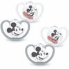 NUK Schnuller Space Disney "Mickey" 6-18 Monate, 4 Stk. In Grau/weiß