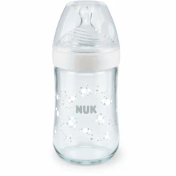 NUK Trinkflasche Nature Sense Aus Glas, 240ml In Weiß