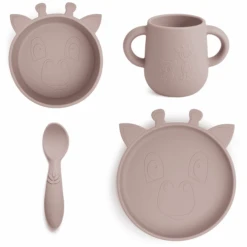 Nuuroo Geschirrset Lykke Giraffe 4-teilig, Woodrose