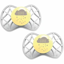 Nuvita Schnuller OrtodontischemSauger Air. 55 Cool! Glow Mit Stericover 6m+, Design Sugar Cookie, 2 Stück