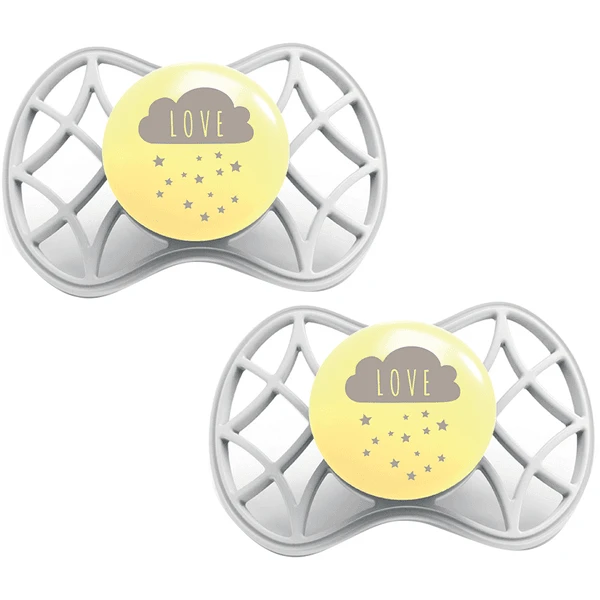 Nuvita Schnuller OrtodontischemSauger Air. 55 Cool! Glow Mit Stericover 6m+, Design Sugar Cookie, 2 Stück 1 Nuvita Schnuller OrtodontischemSauger Air. 55 Cool! Glow Mit Stericover 6m+, Design Sugar Cookie, 2 Stück