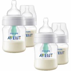 Philips Avent Anti-Kolik Flasche SCF810/24 Inkl. AirFree-Ventil, 125ml, 4 Stück, Transparent