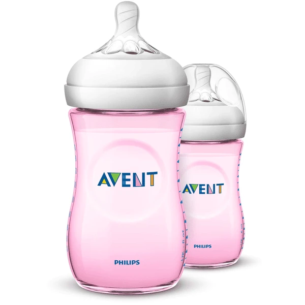 Philips Avent Natural Flasche SCF034/27, 260ml, 2 Stück, Rosa 1 Philips Avent Natural Flasche SCF034/27, 260ml, 2 Stück, Rosa
