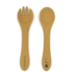 The Cotton Cloud Kinderbesteckset Set Aus Silikon Mustard