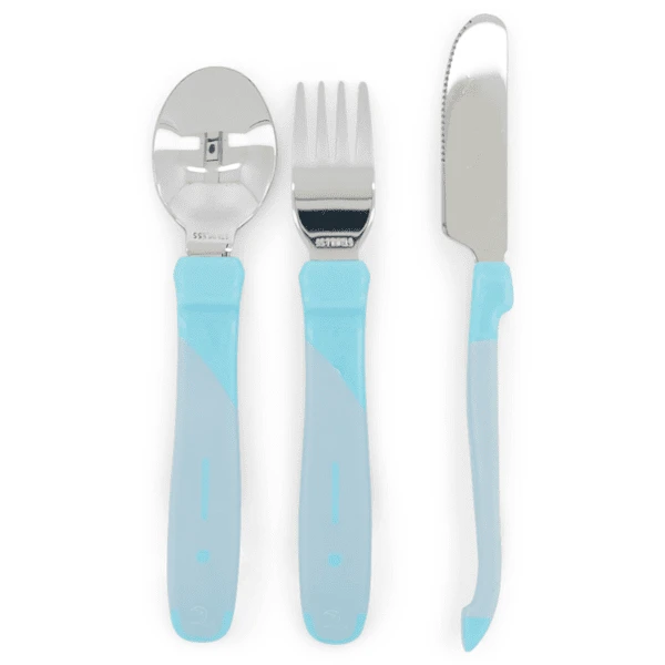TWISTSHAKE Esslern-Besteck Aus Edelstahl In Pastell Blau 1 TWISTSHAKE Esslern-Besteck Aus Edelstahl In Pastell Blau